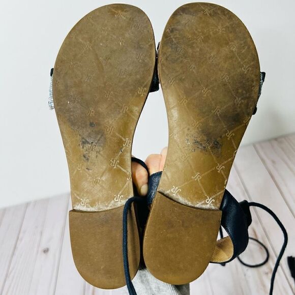 Jack Rogers Women's Blue Tasseled Ankle Wrap Sandals Size 6.5 - Picture 6 of 9
